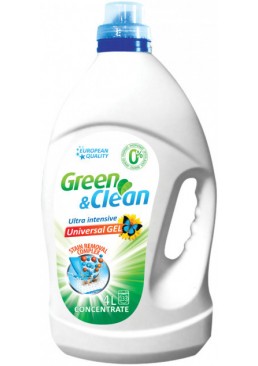 Безфосфатний гель для прання білої та кольорової Green & Clean Ultra Intensive Universal Gel, 4л (133 прання)